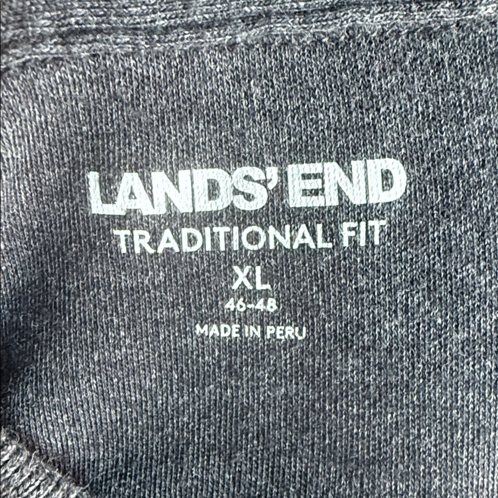 Lands’ End Polo Shirt XL Gray 100% Cotton Short Sleeve Pocket EUC - Picture 7 of 7